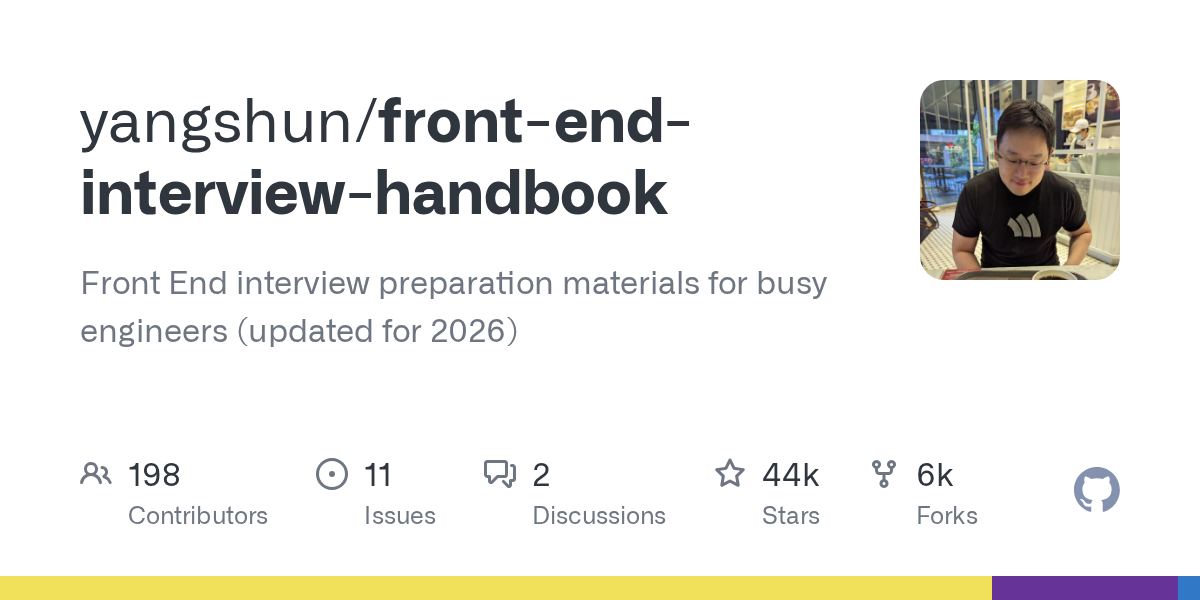 Preview of Front End Interview Handbook